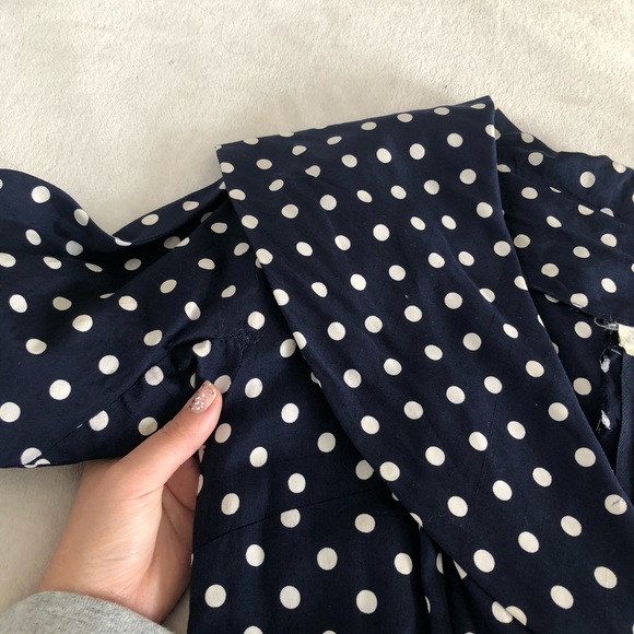 VINTAGE/ 1950s belted polka dot swing dress - Picture 13 of 15